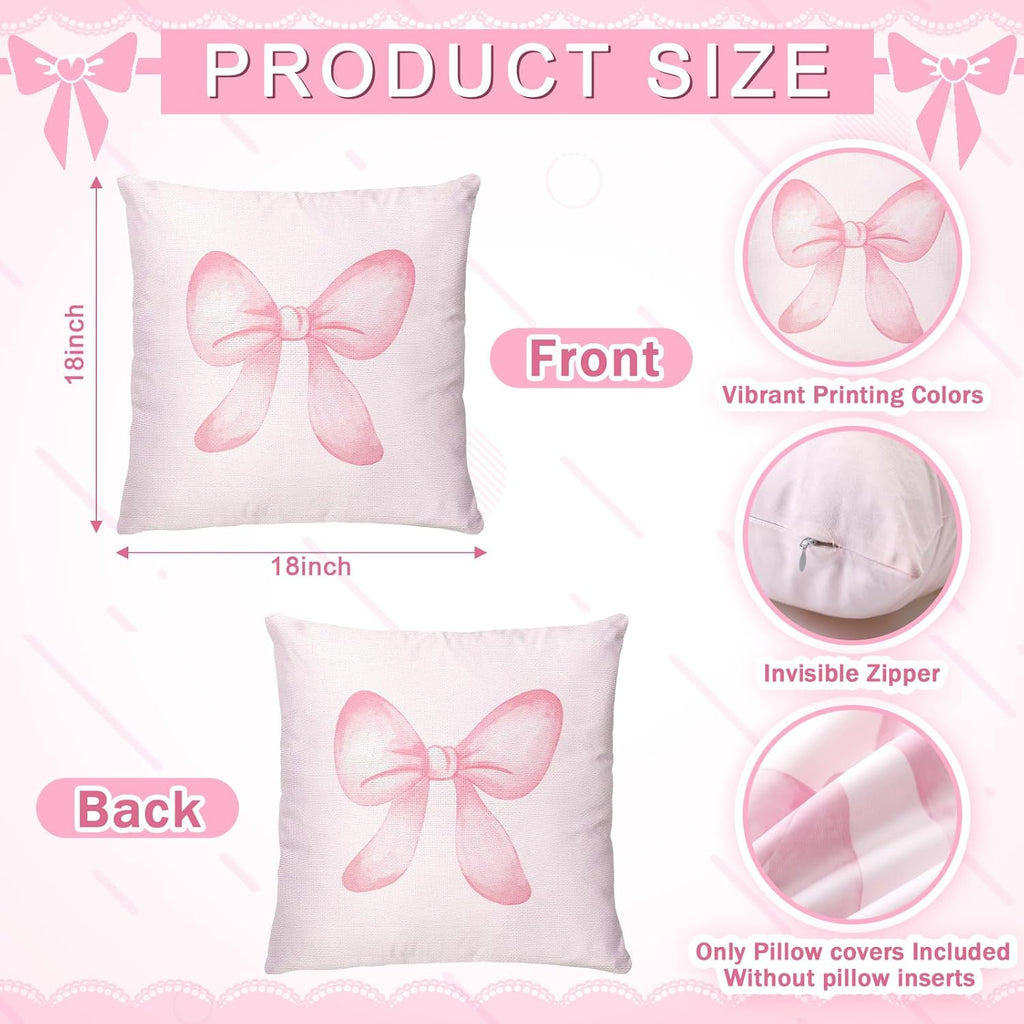 Baby Pink Bow Crib Bedding Set 3 Pcs Crib Set Baby Blanket, Fitted Sheet, Pillowcase Soft Flannel Nursery Bedding for