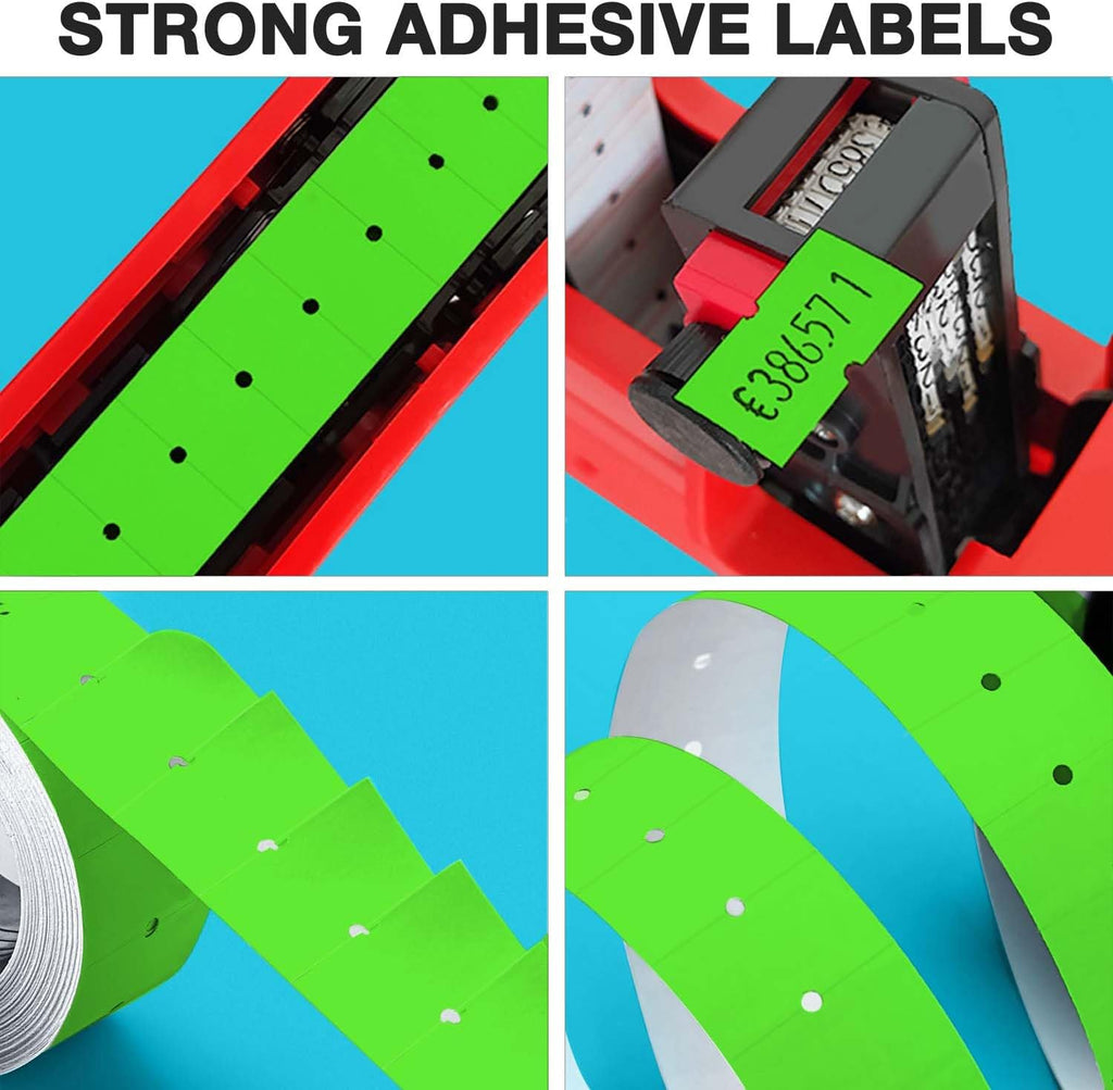 30 Rolls 15000pcs White Price Gun Labels for Mx-5500 Labeller White Pricemarker Stickers Plus 3 Piece Refill Ink