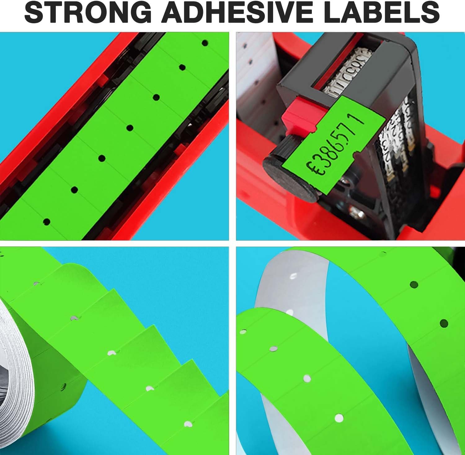 30 Rolls 15000pcs White Price Gun Labels for Mx-5500 Labeller White Pricemarker Stickers Plus 3 Piece Refill Ink