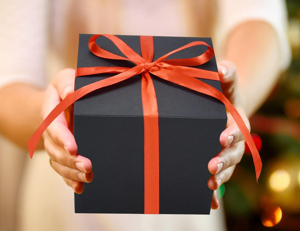 Black Gift Boxes with Lids, 24 Pack, 6x6x6 IN