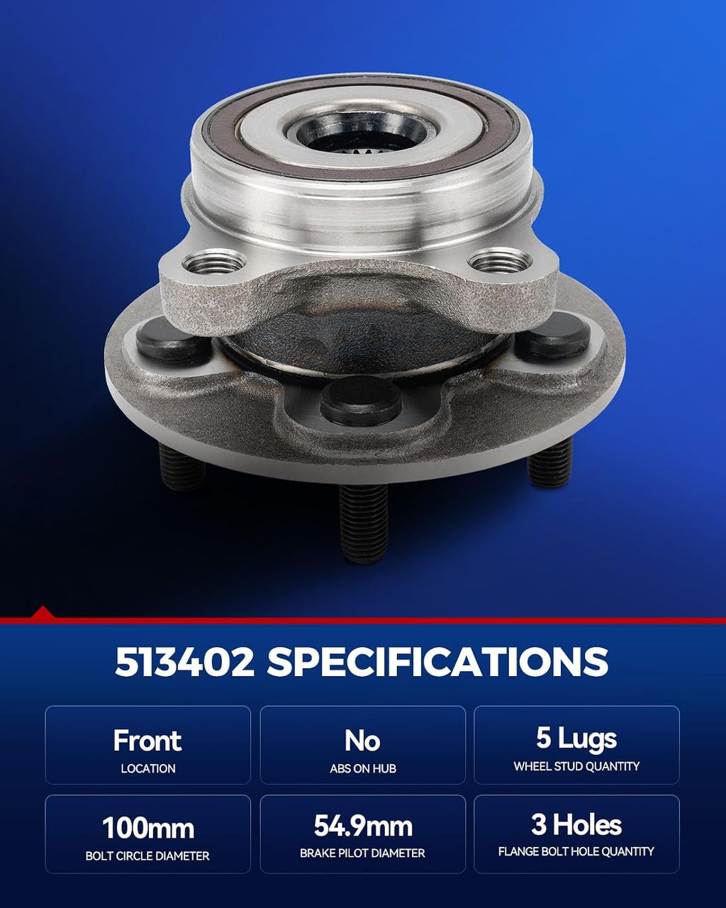 KAX 513402 Pair Front Wheel Bearing fit for 2019 Toyota Corolla SE 2.0L