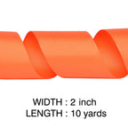 Orange Grosgrain Ribbon, 2 Inch Continuous 10 Yards