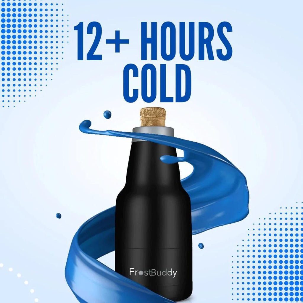 Chubby Buddy Beer Bottle Cooler - Fits 12 oz Bottles (Black)