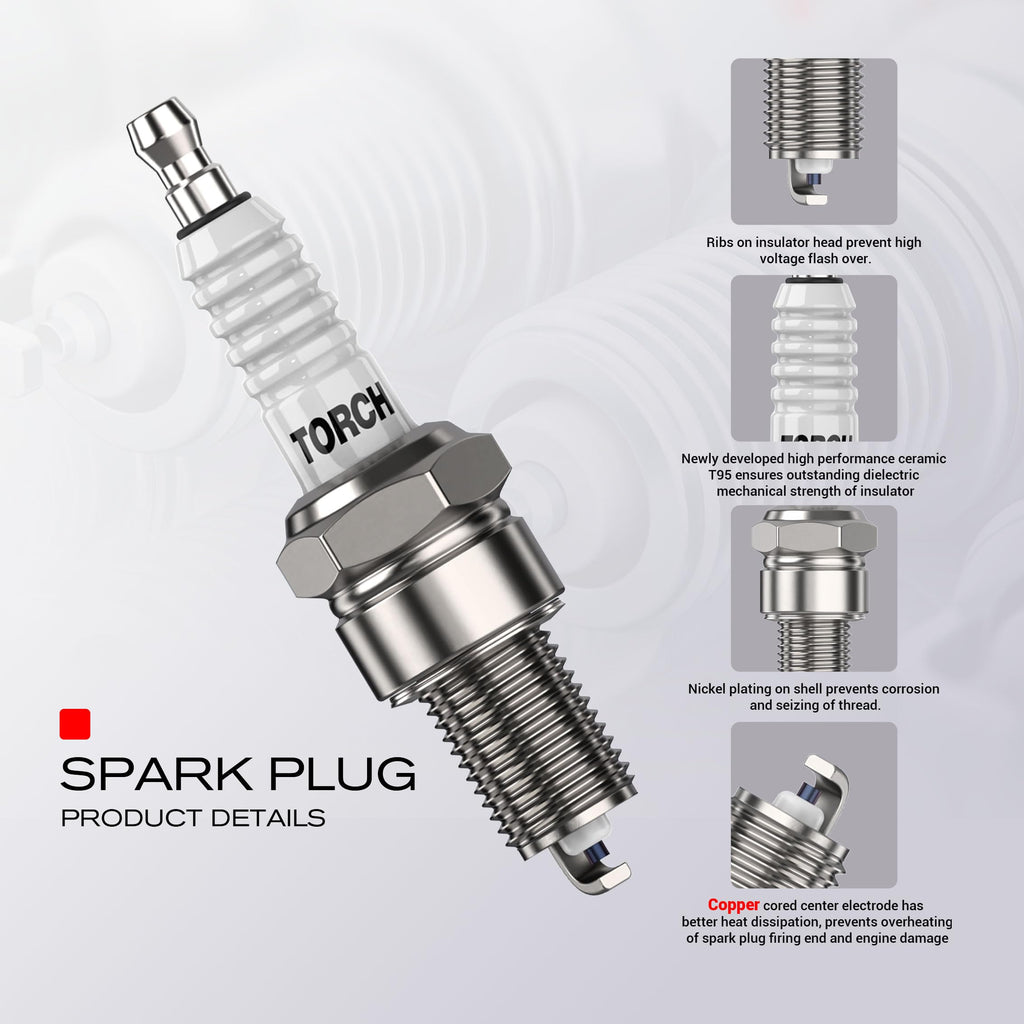 TORCH DK7RTC Spark Plug Replace for NGK 3932 DCPR7E/DCPR6E,4PCS