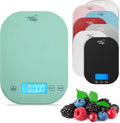 Mint Green Kitchen Scale, 11 lb x 1g, Tare & Backlit Display