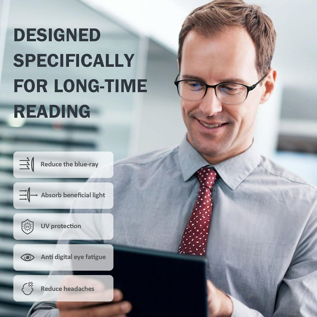 Blue Light Blocking Reading Glasses Women Men, Lightweight Flexible TR90 Computer Readers Unbreakable Cheaters Glasses