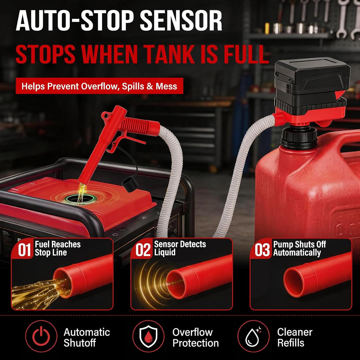 Fuel Transfer Pump for Milwaukee M18 Batteries, 4 GPM with Auto Shut-Off
