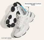 Women's Platform Chunky Fashion Sneakers, White, 8