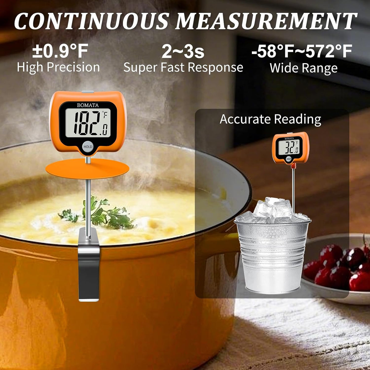 Digital Candy Thermometer with Pot Clip, Deep Fry Oil Thermometer