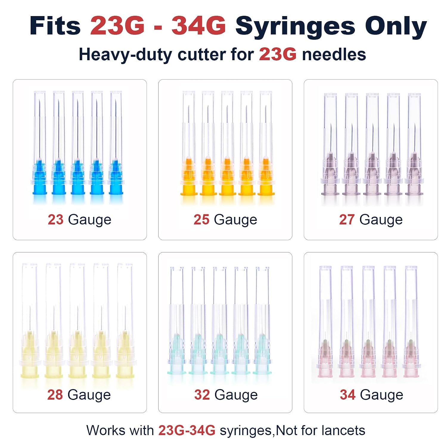 Needle Clipper for Insulin Syringe, Portable Sharps Container for Disposal Sharps, Compatible with 23-34Ga Syringe