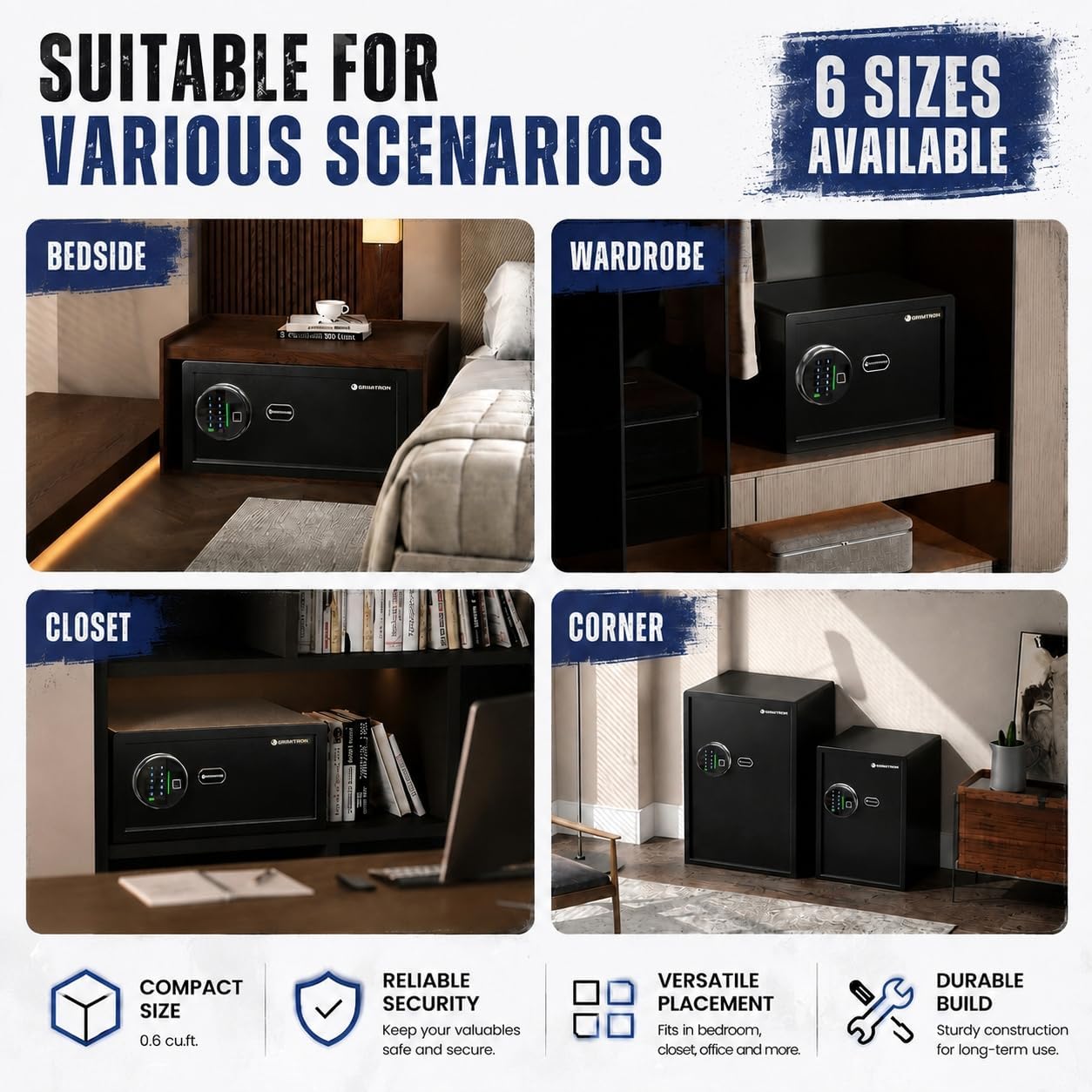 20LB Biometric Safe with Fingerprint Lock, 3-8 Digit PIN | 0.80 cu.ft. Safe with Silent Mode & LED & Backlit Keypad