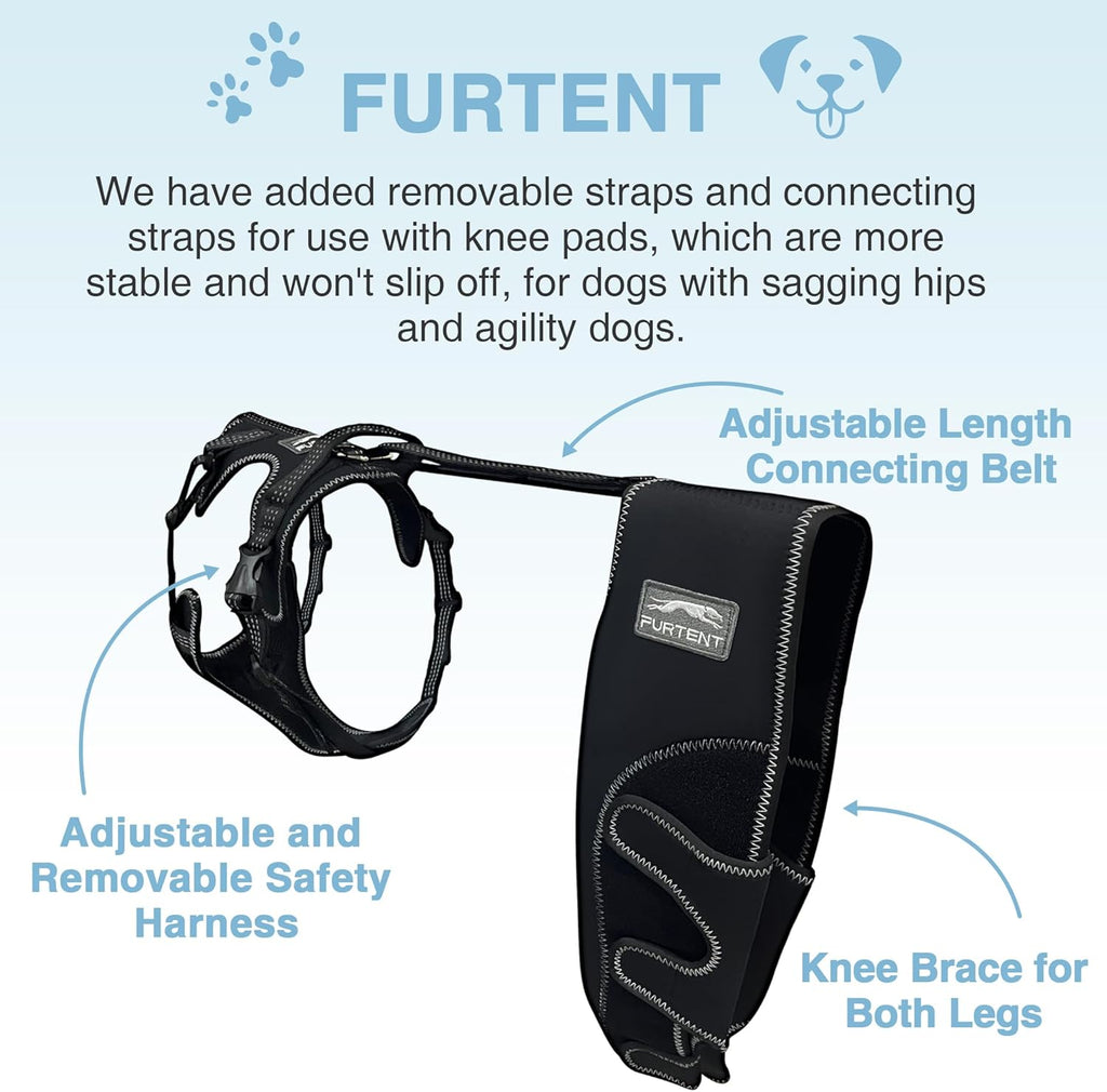 Dog Knee Braces for Back Leg, Dog Knee Brace for Torn ACL Hind Leg Support, Adjustable Dog ACL Brace for Hind Leg