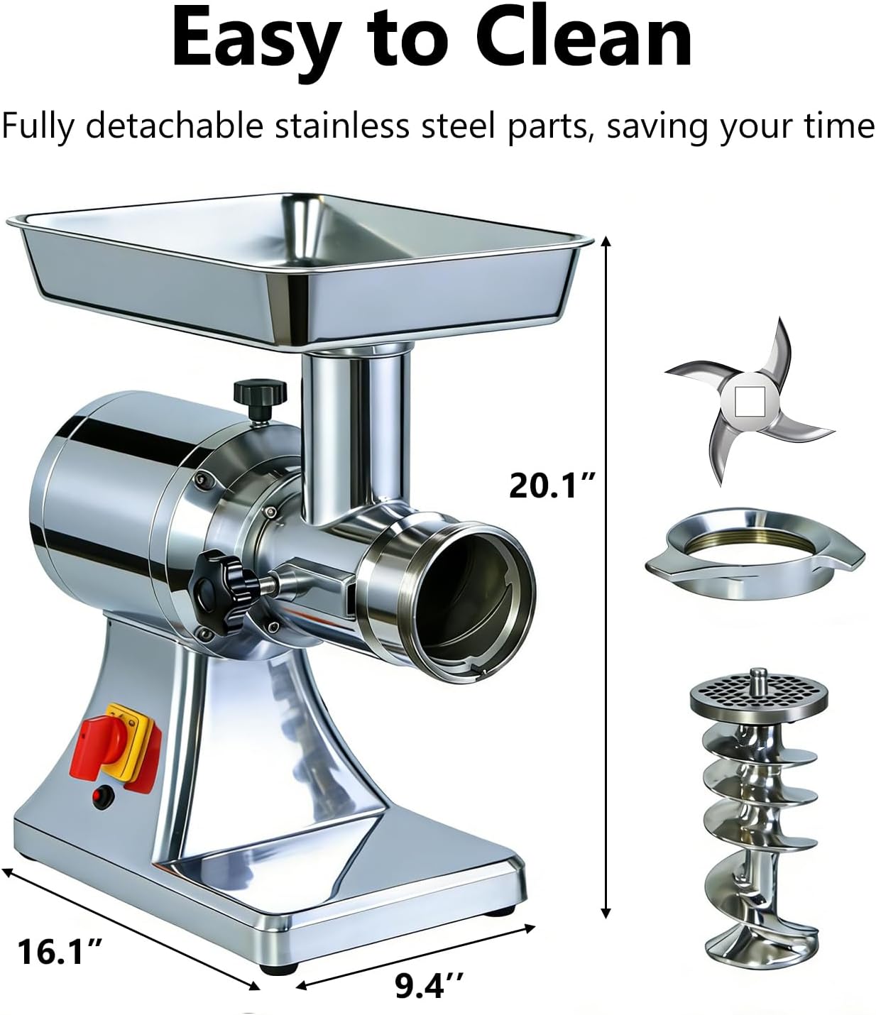 #12 Electric Meat Grinder 1.3HP Grind Chicken Bones and Frozen Meat 950W
