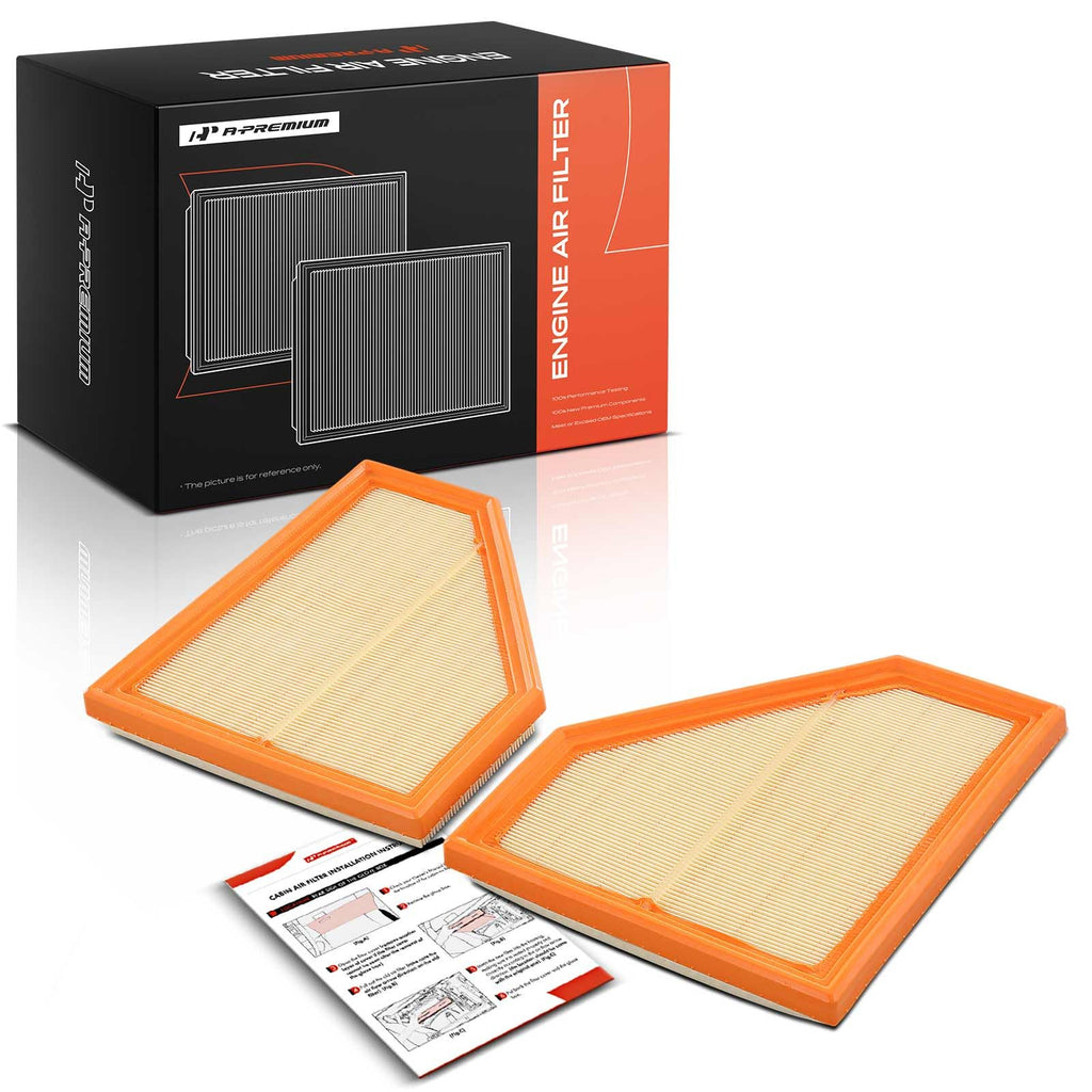 A-Premium 2-PC Engine Air Filter Compatible with BMW