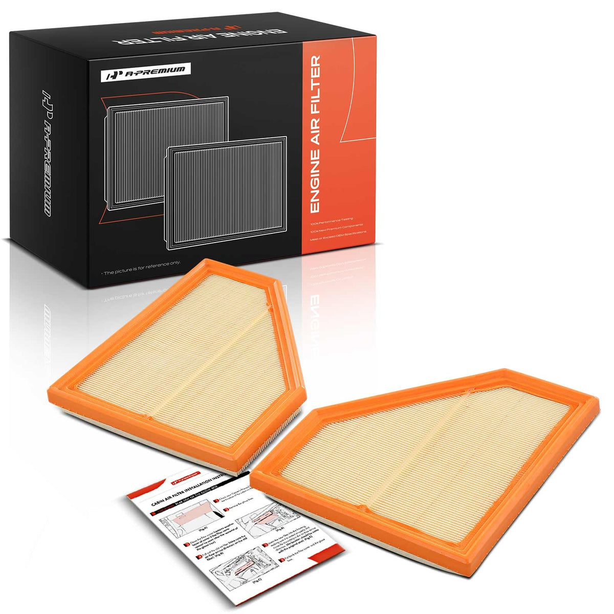 A-Premium 2-PC Engine Air Filter Compatible with BMW