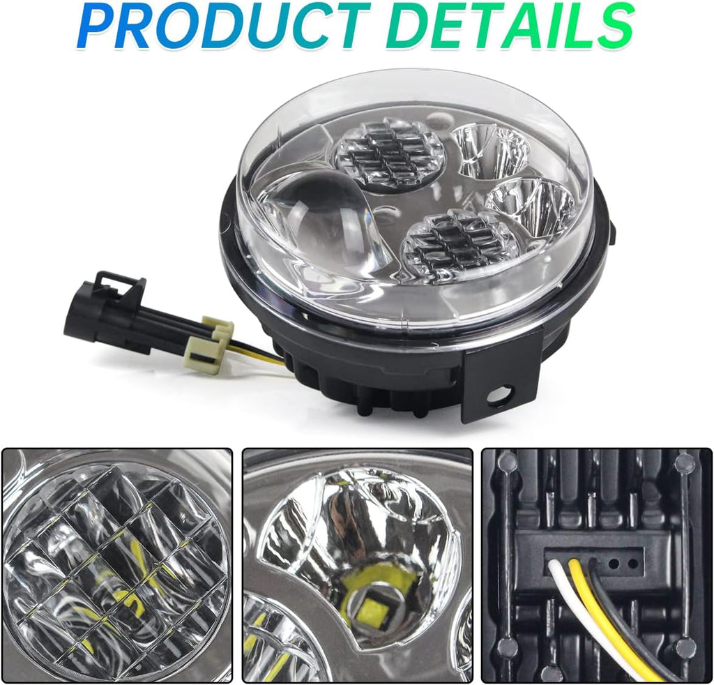 2 pcs Chrome LED Headlight for Brute Force 750, 4.5 inches