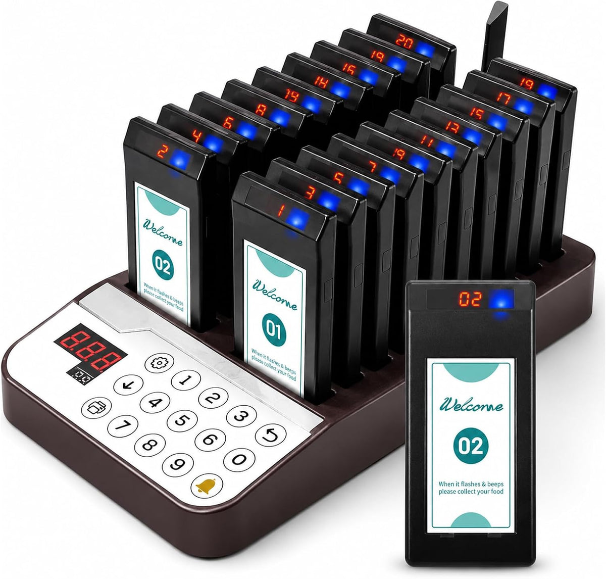 Restaurant Pager System, Buzzers for Restaurant,20 Pagers