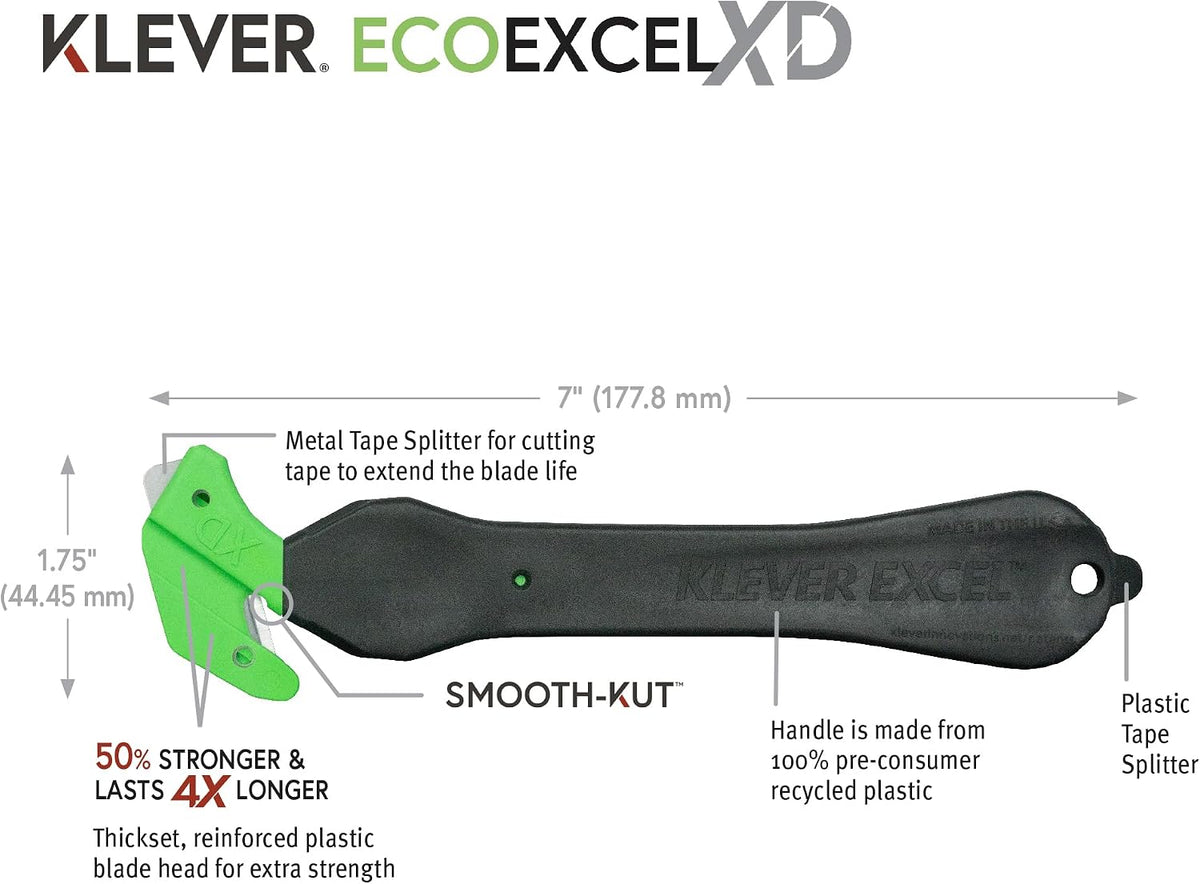 Klever EcoExcelXD Safety Cutter, 10 Pack
