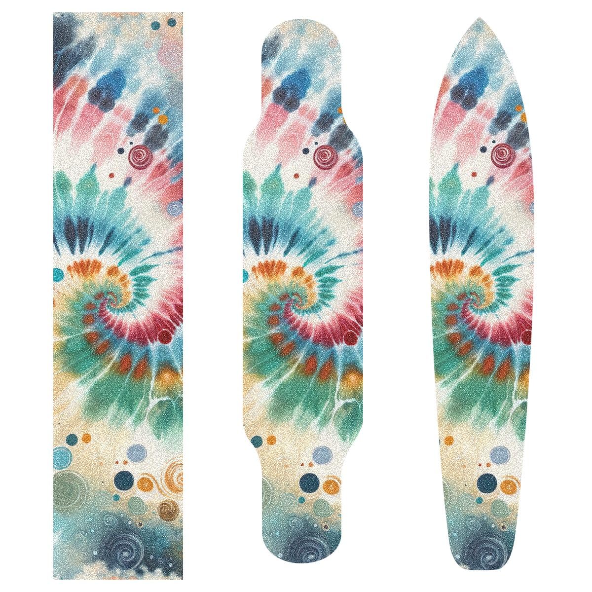 Colorful Tie Dye Swirl Skateboard Tape Waterproof Sticker Deck Sandpaper Griptape Longboard Skateboard Grip Tape