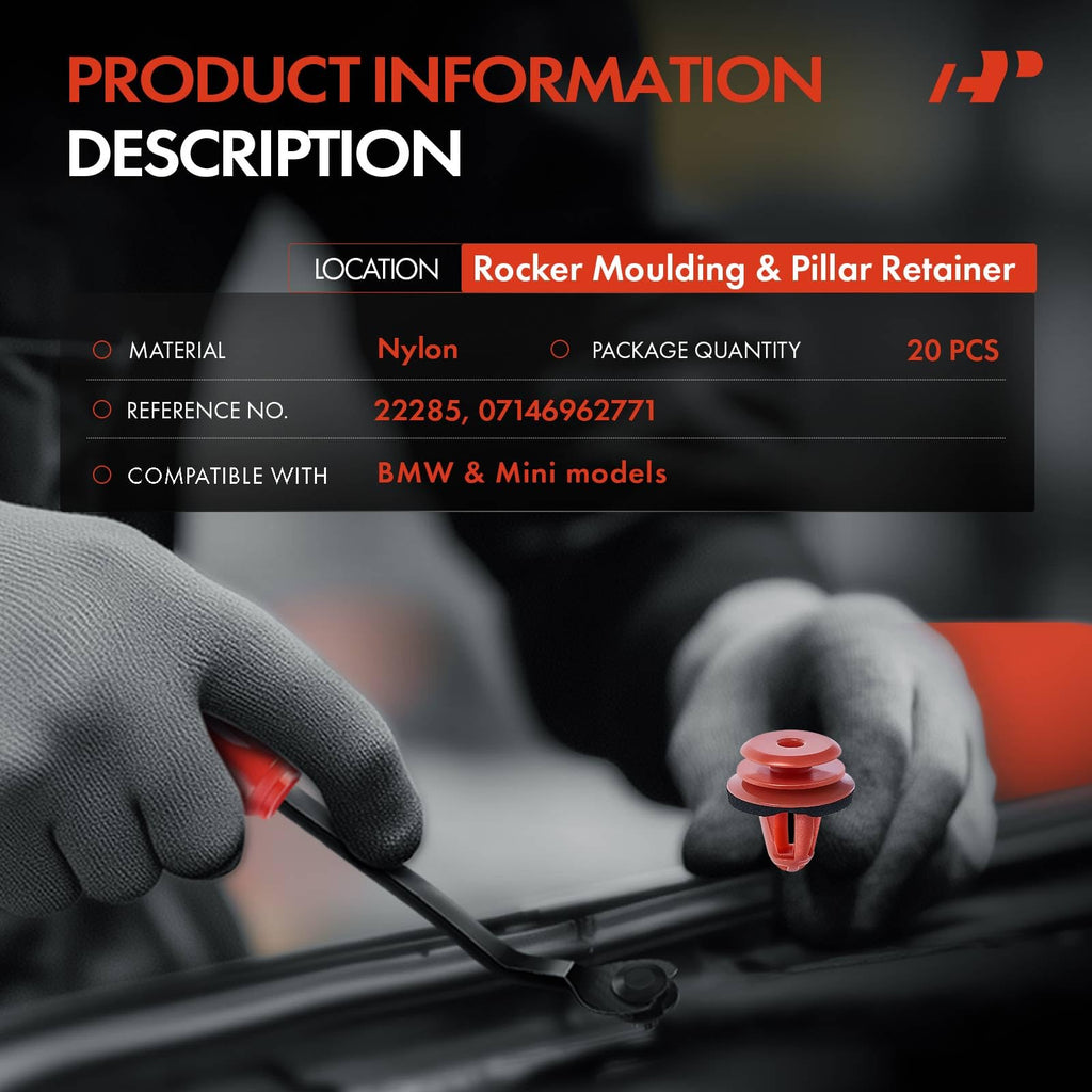 A-Premium 20PCS Rocker Moulding & Pillar Clips Compatible with BMW, MINI
