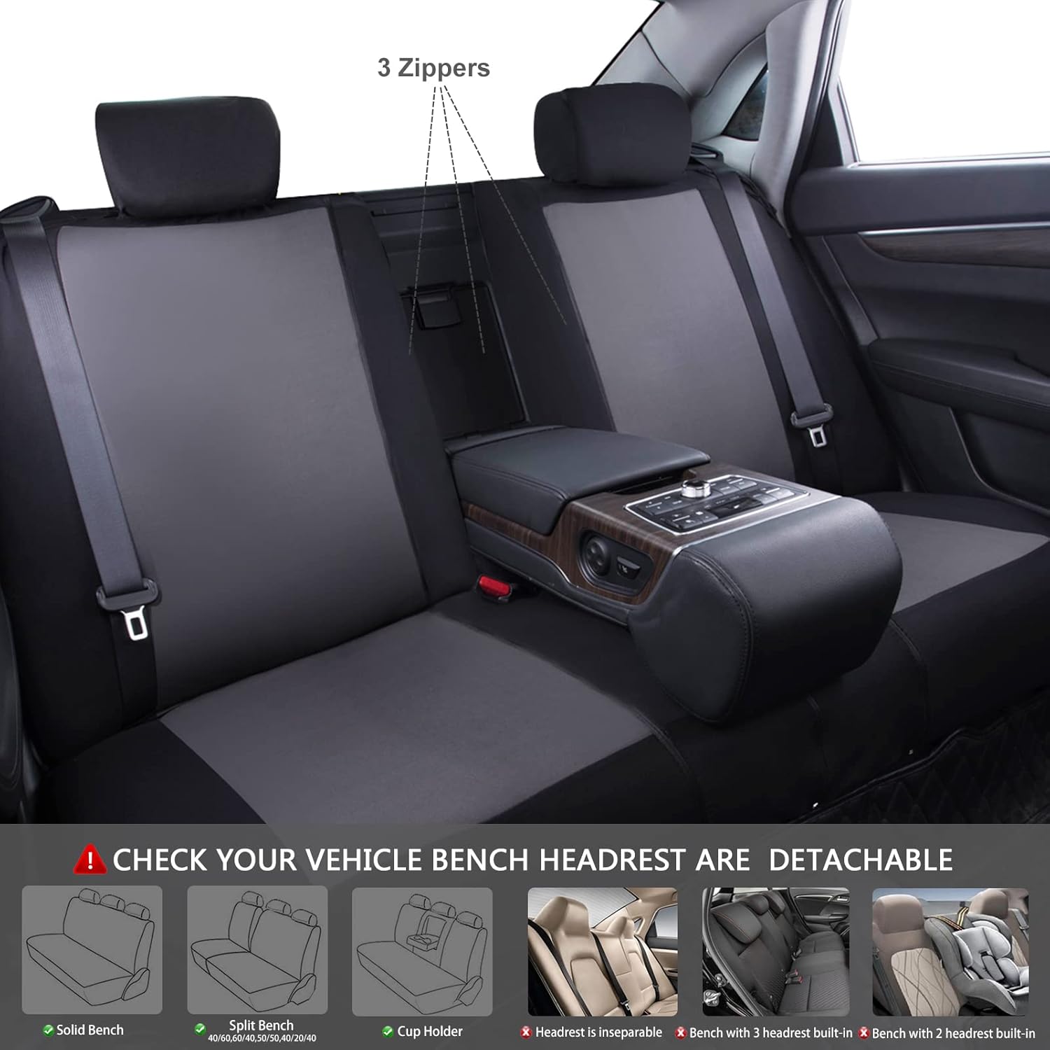 Line Rider Sporty Cloth 11PCS Universal Fit Car Seat Cover -100% Breathable with 5mm Composite Sponge Inside,Airbag