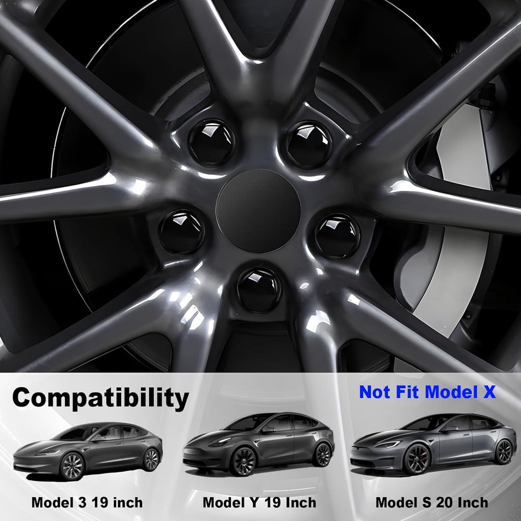 Wheel Center Caps for Tesla Model Y Model 3 19 Inch Model S 20 Inch Wheel Hub Caps Center Cover with 4 Hub Center Cap