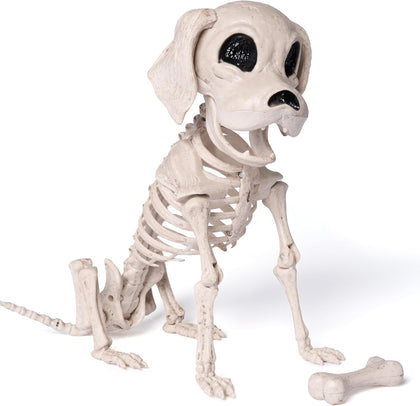 Posable Halloween Dog Skeleton Full Body Posable Joints Realistic Skeleton Puppy with Movable Joints for Halloween