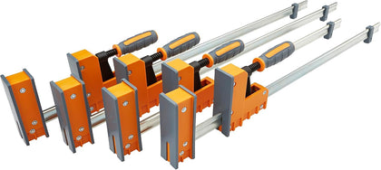 Parallel Clamp Set 4 Pack - 2x 18 in and 2x 24 in | Heavy duty bar clamps for woodworking, 1,100 lb clamping force