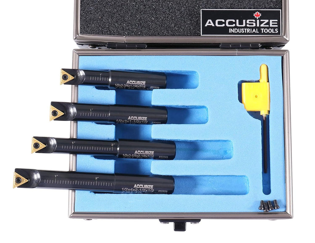 Accusize Industrial Tools Round Shank Indexable Boring Bar, 1/2 in