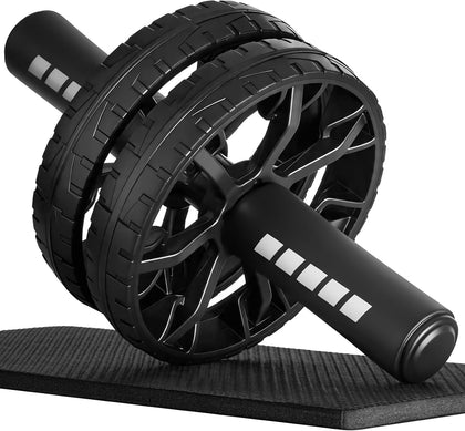 Upgraded Ab Roller Wheel, Abdominal Core Workout Equipment for Home Gym with Knee Pad, Full Body Strength Training