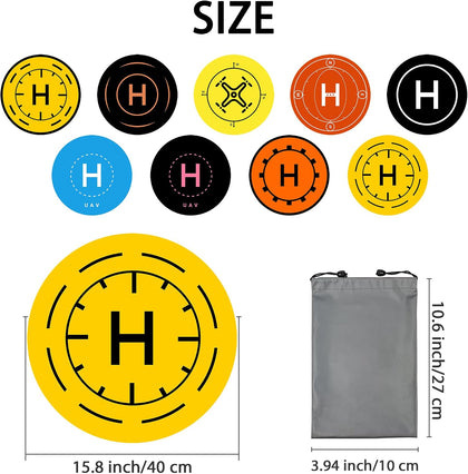 UAV Drone Landing Pad, 16 inch Portable Helipad with Storage Bag, No Stakes Needed for Mini 4 Pro/Mavic 3/Air 3