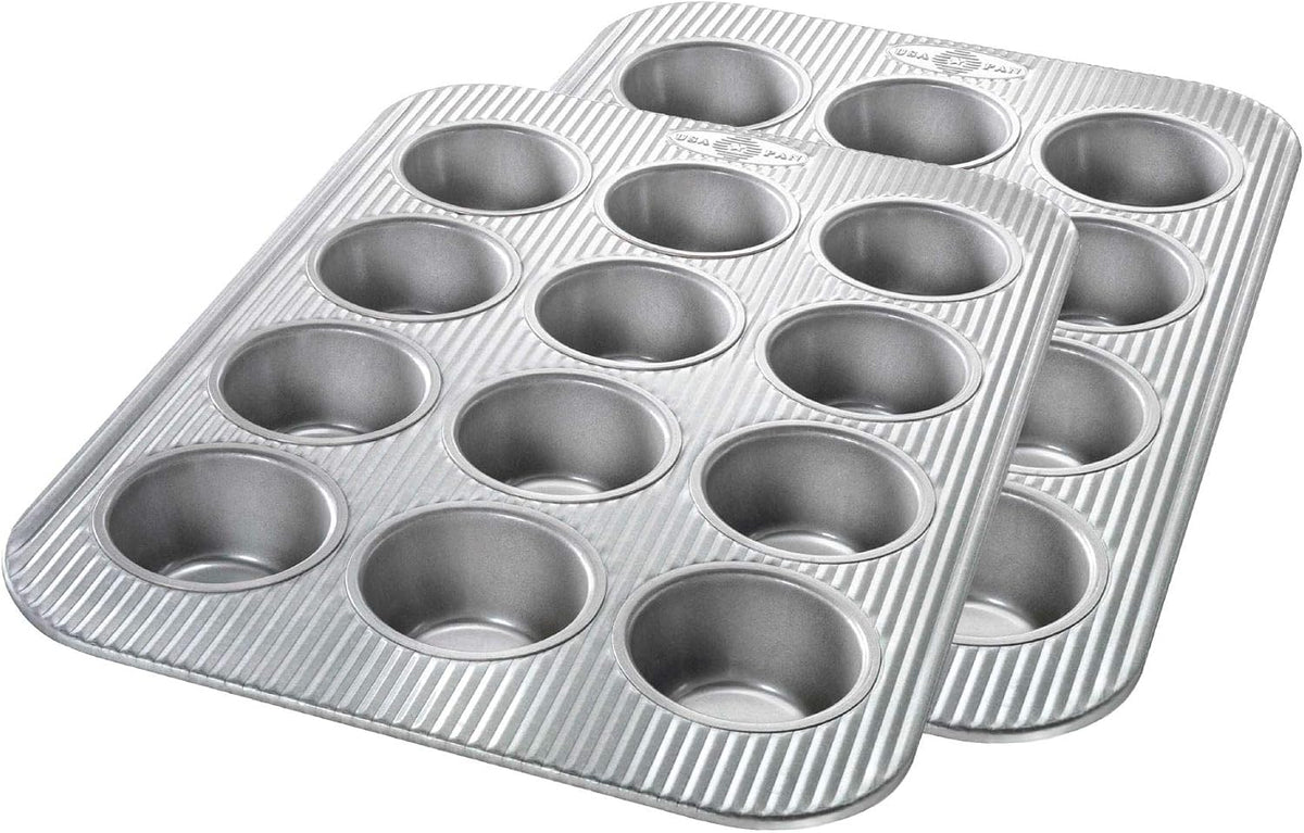 Bakeware Muffin Pan, 12-Well, Set of 2, Aluminized Steel