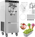 Commercial Hard Ice Cream Machine, 2000W Industrial Compressor, 18-24L/H Output with LED Display & 6L Stainless