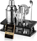 Cocktail Shaker Set Bartender Kit, 6-Piece Silver Bar Set with Stand, Bar kit with Essential Bar Accessory Tools:
