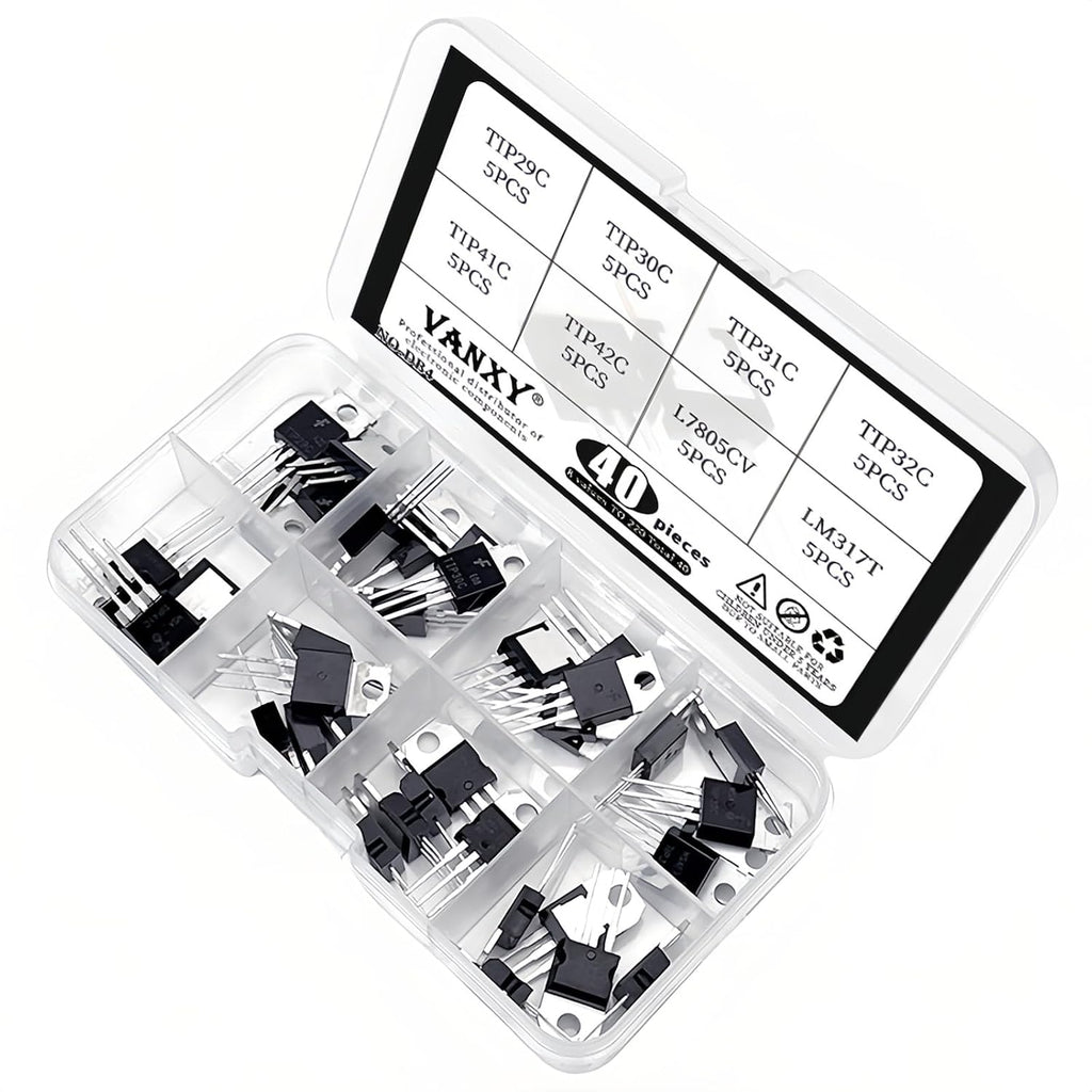 40PCS 8Values TIP29C TIP30C TIP31C TIP32C TIP41C TIP42C L7805CV LM317T