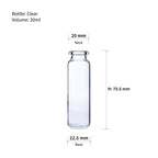 Scientific 20ml Headspace Sample Vial, Clear Glass, 20mm Crimp-top, Rounded Bottom (Pack of 100)
