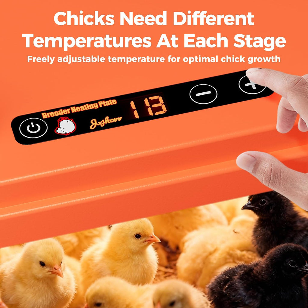 Smart Chick Brooder Heating Plate 10"x10" with Digital Temp Control (95℉-149℉), Stepless Adjustable Height &