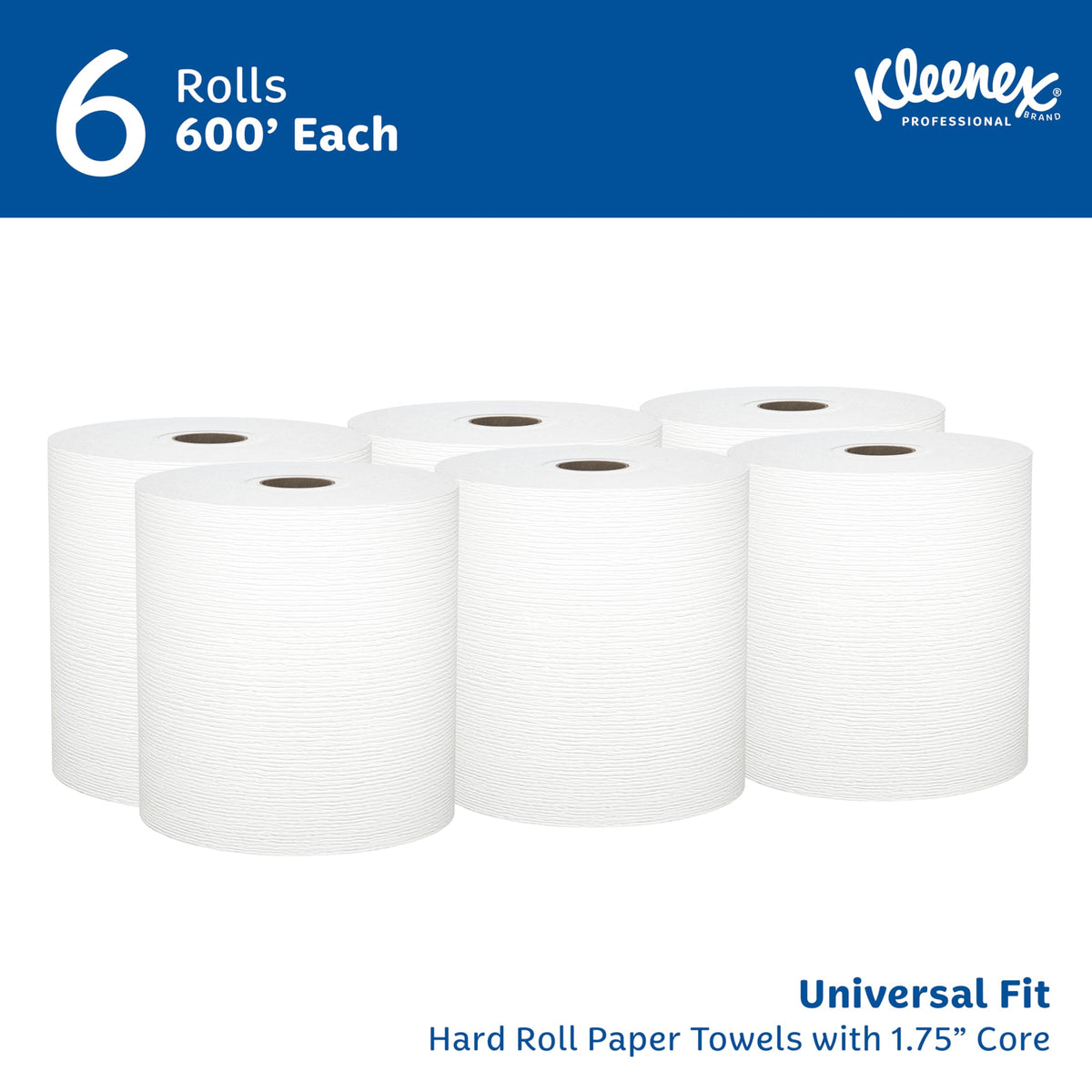 Professional Hard Roll Paper Towels, Bulk, 6 Rolls x 600' (50606)