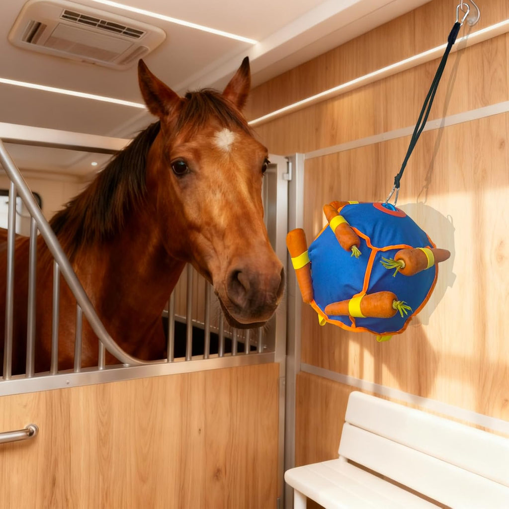 Jolly Ball for Horses-Horse Stall Boredom Toys(Blue)