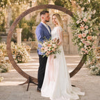 Wooden Triangle Wedding Arch, Rustic Ceremony Backdrop Stand
