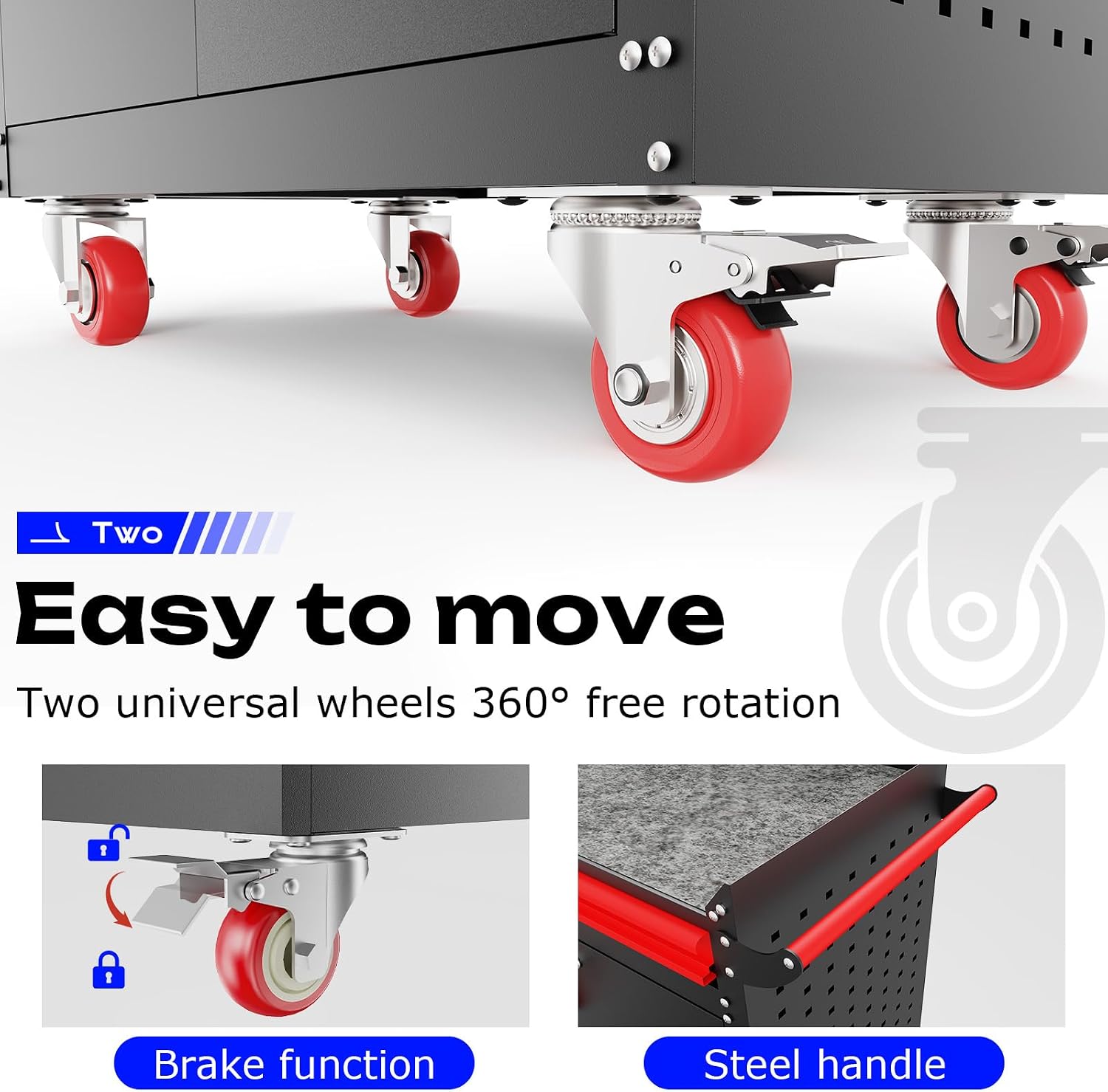 Heavy Duty Utility Cart,Metal Utility Service Cart 550 lbs Capacity,Rolling Tool Cart with Locking Casters,Adjustable