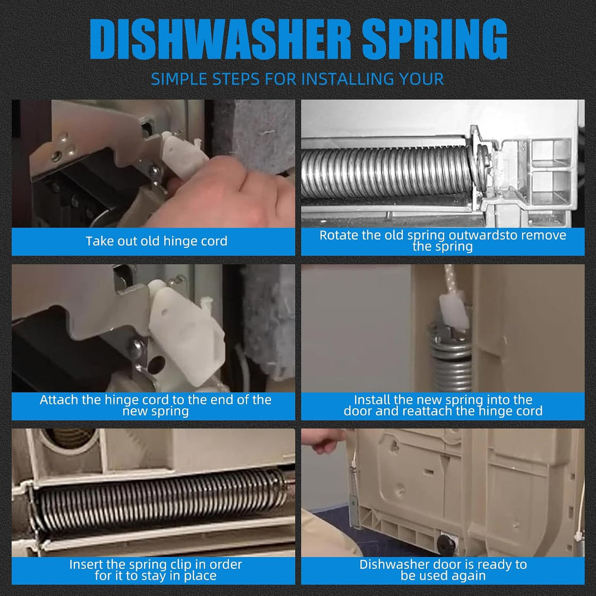 00754866 Dishwasher door spring cord kit