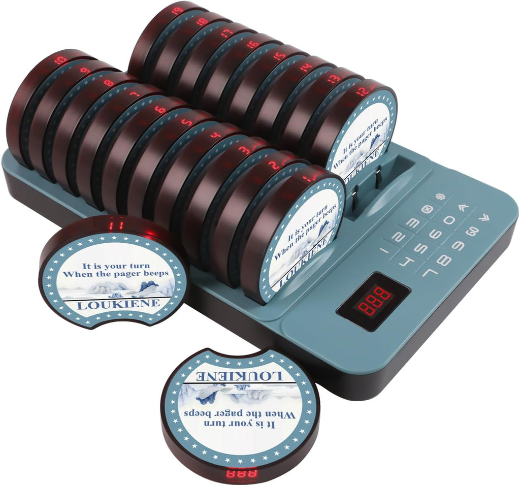 Restaurant Pager System, 20 Coaster Pagers, Beeper for Food Truck