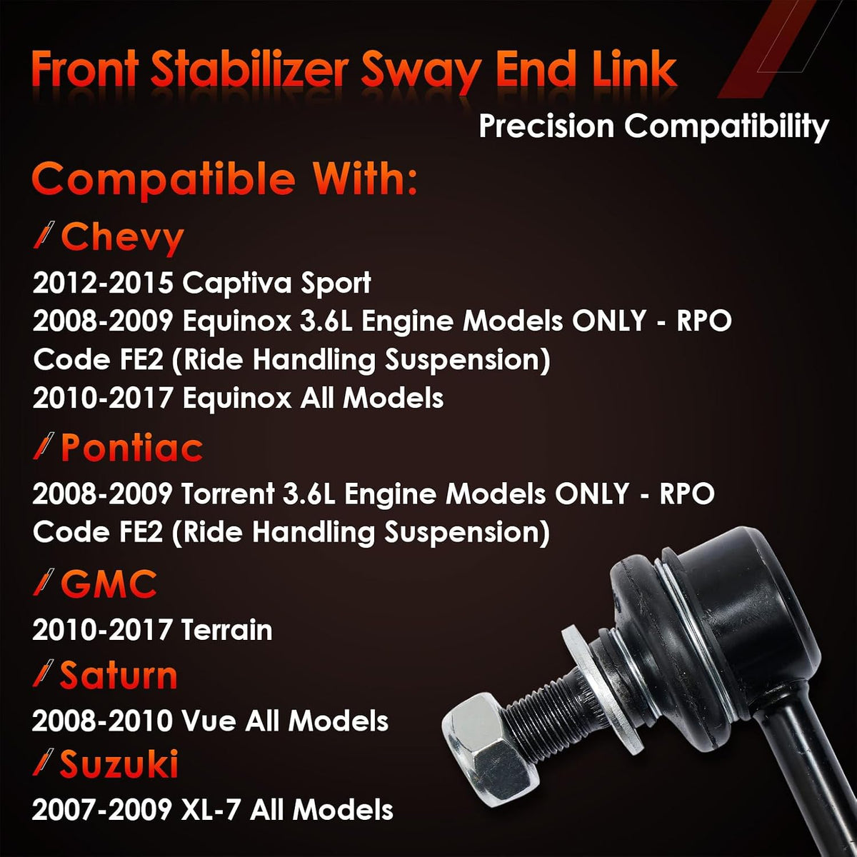 Sway Bar Links 2pcs Front, Fit For 2007-2017 Chevy Equinox, GMC Terrain