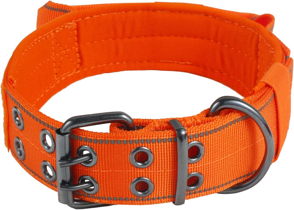 Tactical Dog Collar for Large Dogs with Control Handle,Orange