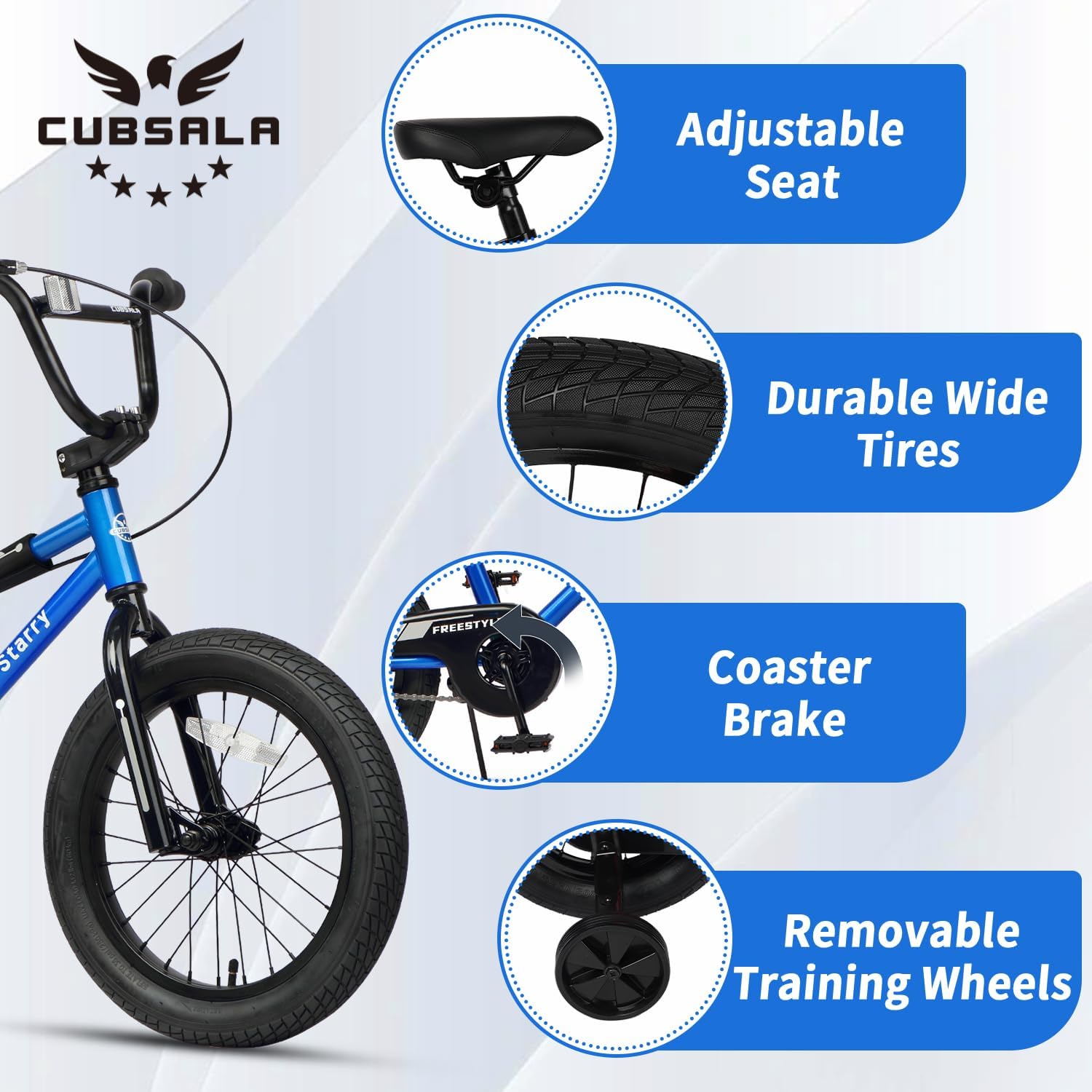 12 14 16 18 Inch Kids Bike BMX Style Bicycle with Training Wheels Coaster Brake for 2-10 Years Old Toddlers Boys