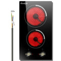 2 Burner Electric Cooktop 220V Hard Wired 3000W No Plug