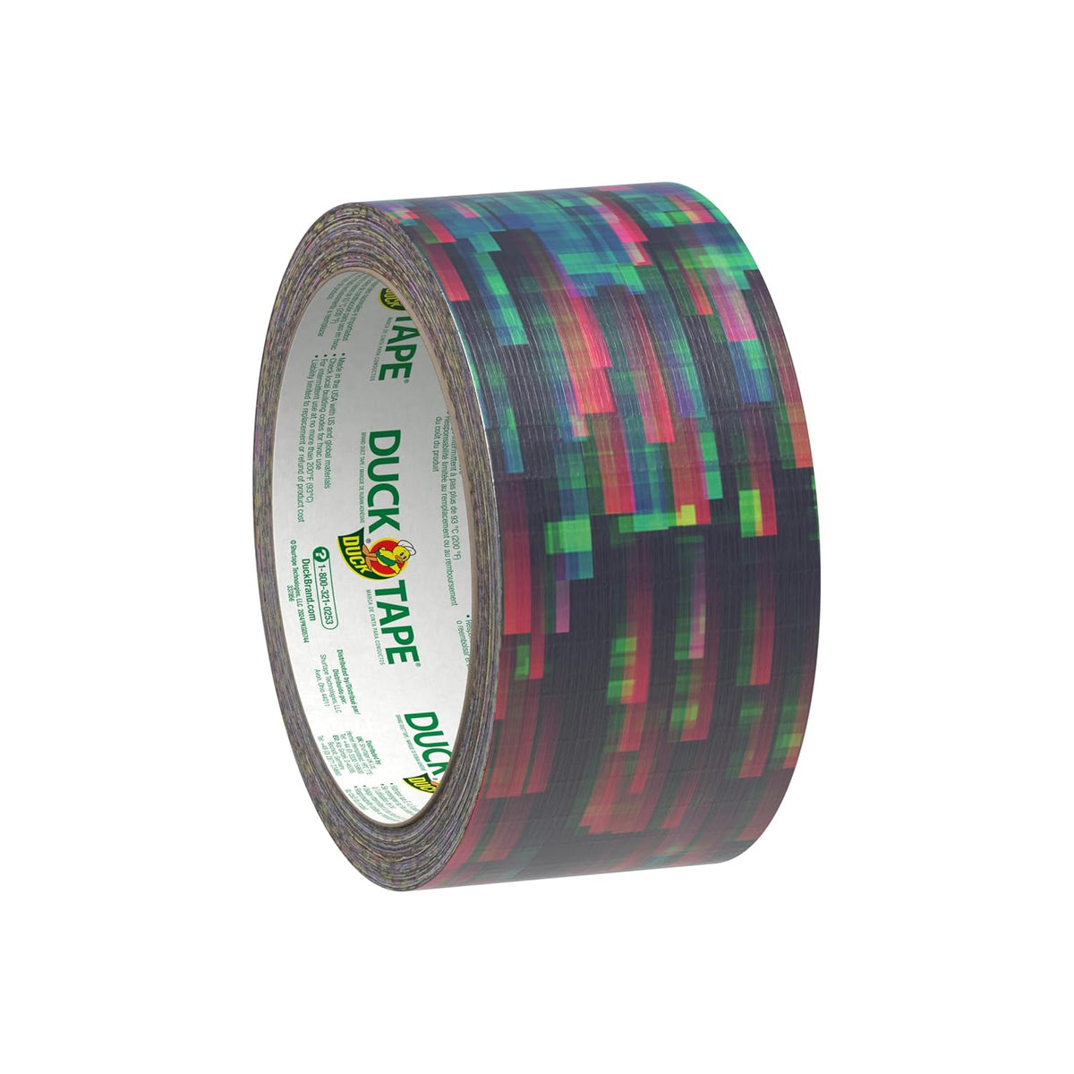 Tape Brand Printed Duct Tape, 2" Wide, Digital Glitch Project Pack