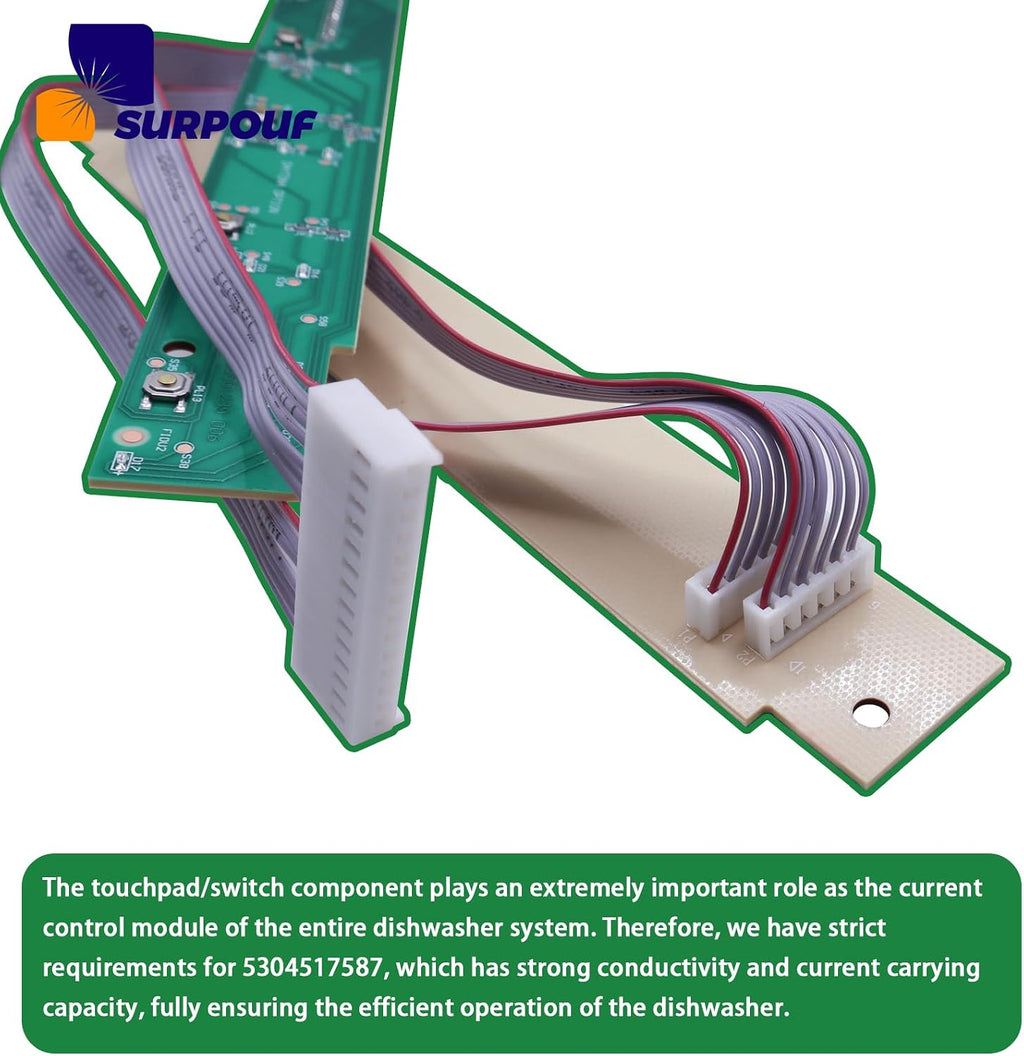 5304517587 Compatible with Electrolux Frigidaire Dishwasher Touchpad/Switch Assembly