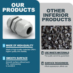 Rierdge 12 Pack 3/8" NPT Cable Glands, Grey, 5-10mm